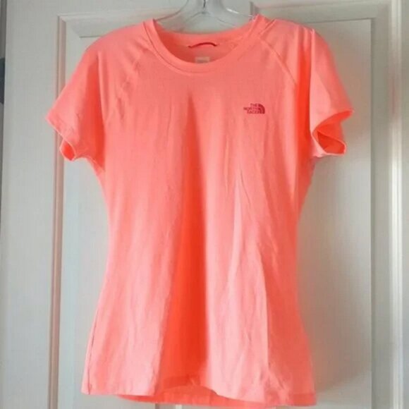 The North Face Tops - The North Face Vapor Wick neon peach t-shirt size small